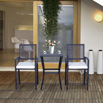 Ensemble de bar d'extérieur avec coussin souple 3 pièces Outsunny