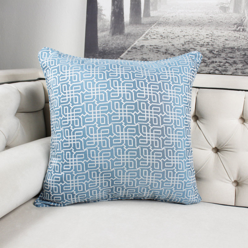 Geometric Reversible Throw Pillow, Turquoise