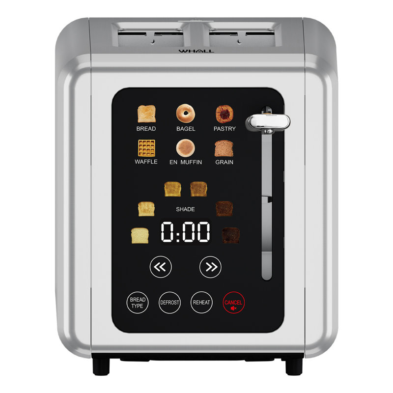 Teendow Extra Wide 2 Slice Toaster, 6 Bread Types & 6 Shade Settings,  Stainless Steel Digital Toaster With Timer And Sound Function