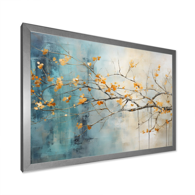 «Orange Teal», impression sur toile, Cadre photo argenté, H 30 po x l 40 po x P 1,5 po