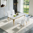 Ensemble repas avec plateau en faux marbre et chaises rembourrées