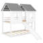 Lit superposé simple au-dessus d'une maison avec glissade - Créez une chambre de réception blanche