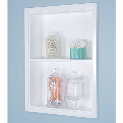 Remplacement de l'armoire à pharmacie Wall Niche - blanc - encastré dans l'armoire de salle de bain murale avec tablette (s), fabrication en bois véritable, fabriquée en Amérique du Nord, sans panneau de fibres à densité moyenne, dossier uni