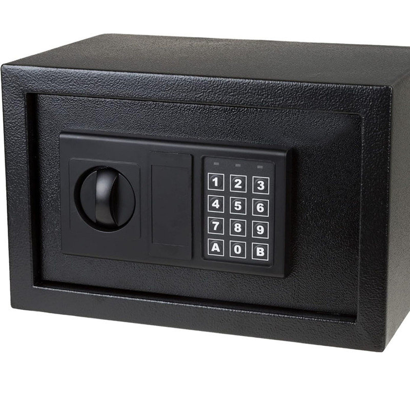 Electronic Steel Safe with Keypad and Manual Override Keys - For Home, Business, Black