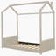 Lit simple en velours beige-303783143