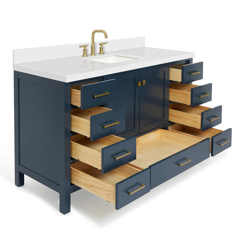 Cambridge 61'' W Single Vanity, Midnight Blue, Gold