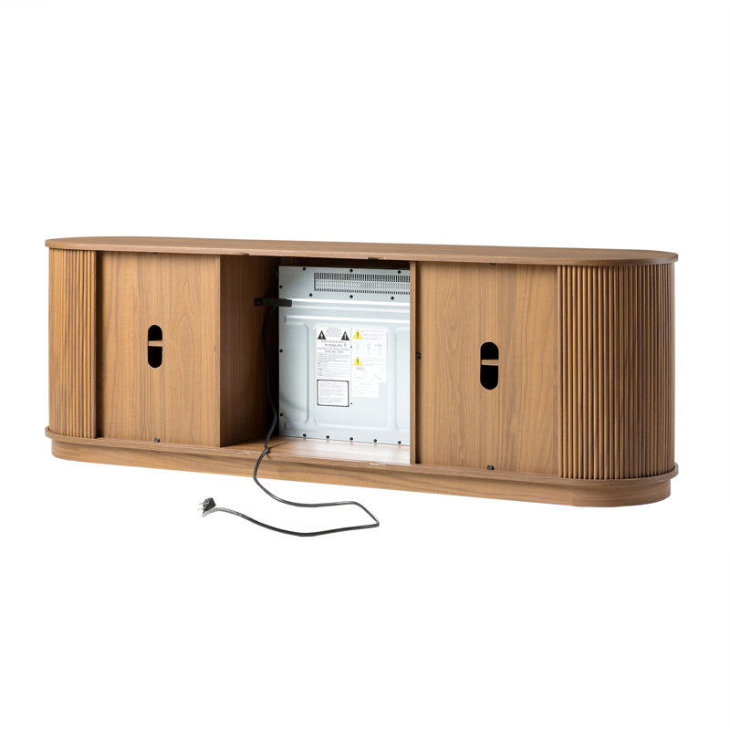 Dragelin Modern Reeded Fireplace TV Stand - Cozy Design