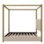 King Size Upholstery Canopy Platform Bed With Headboard And Metal Frame, Beige-1636895693-1636895699
