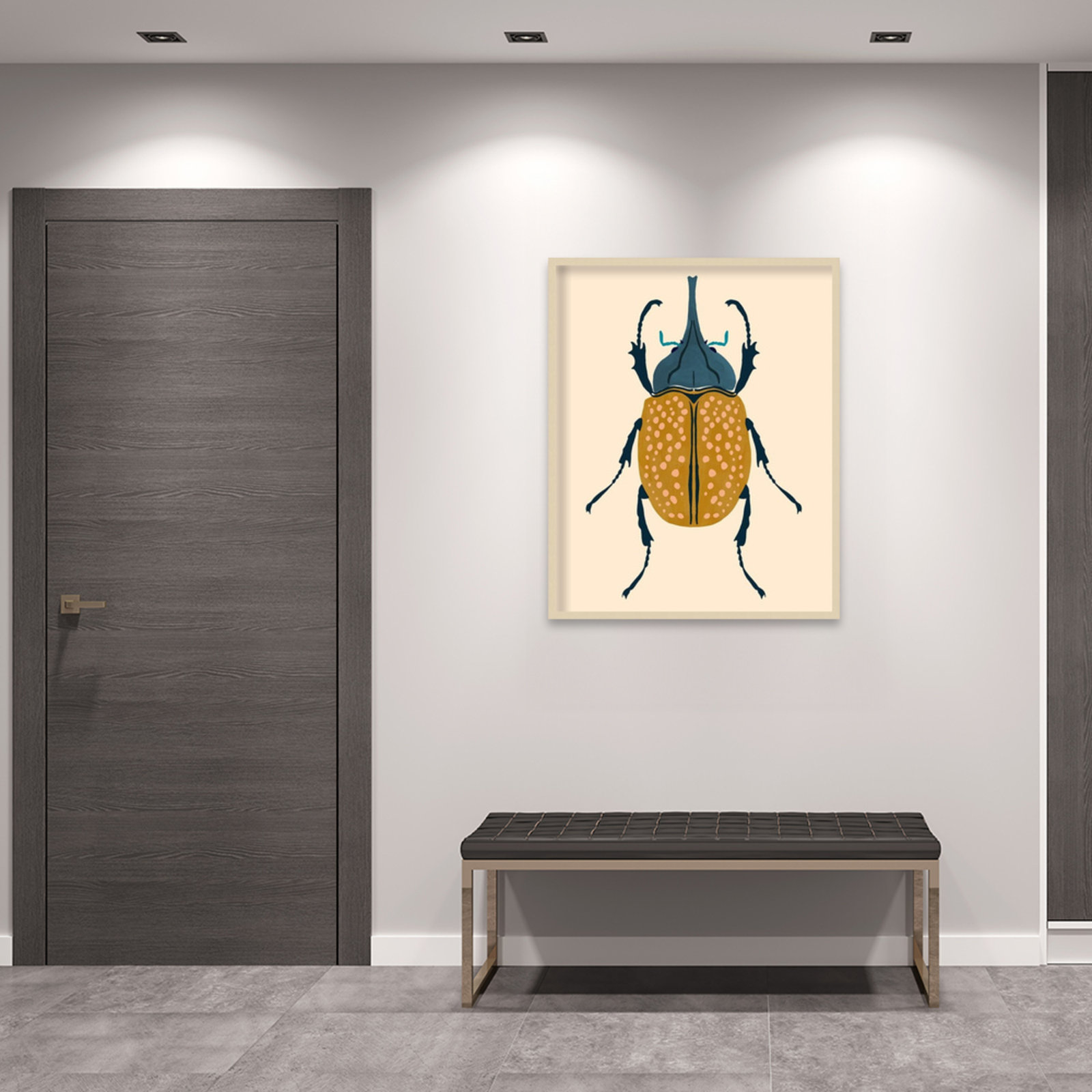Beetle Bug II Print by Victoria Barnes, 41" H x 33" W x 1" D, Brown