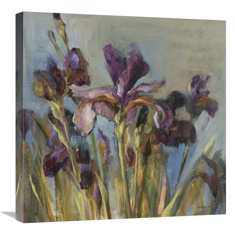 " Spring Iris I " by Danhui Nai, 24" H x 24" W, Wrapped Canvas