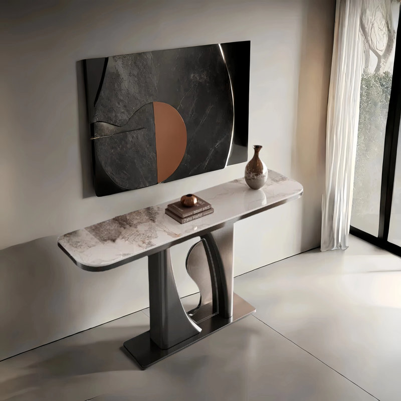 Luxury Entry way Console, 33.5" H x 47.2" W x 13.8" D, White