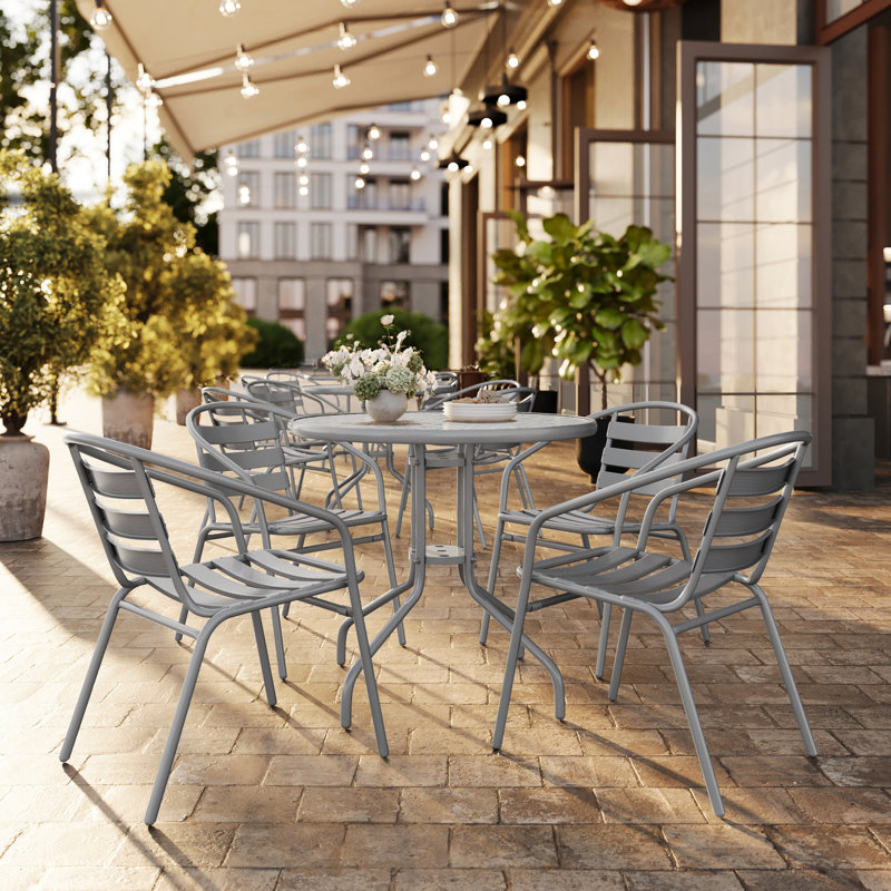Chaise de patio Siyam, Argent argent