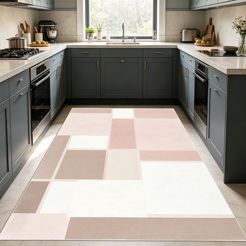 Tapis géométrique minimaliste moderne, tapis de table basse de salon, tapis antidérapant de chevet de chambre à coucher, lavable