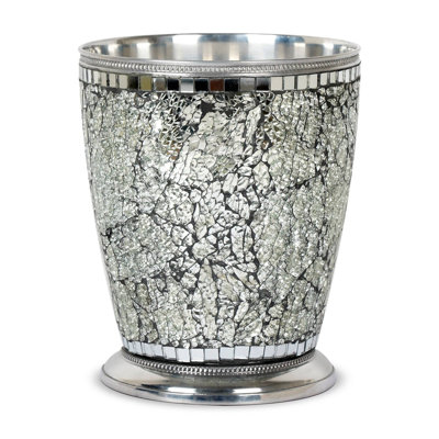 Oneita Metal Ice Mosaic Wastebasket, 7Qt