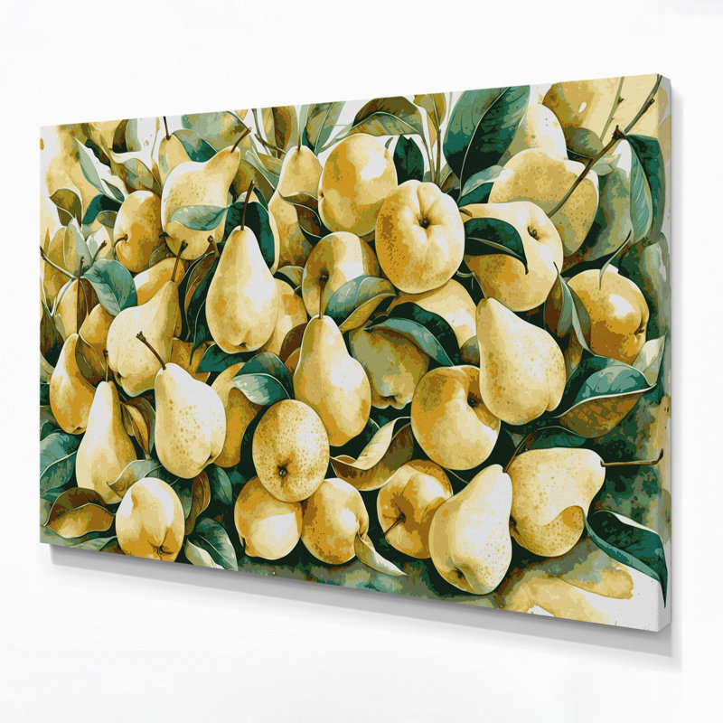 Art mural sur toile beige Fruit Nashi, H 11 po x l 14 po