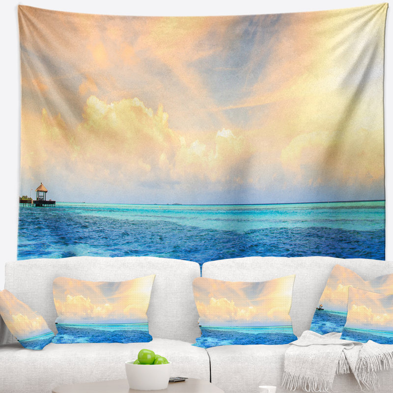 Tapisserie paysage marin Seascape Maldives, H 32 po x l 39 po