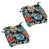 Black/Red/Orange Floral