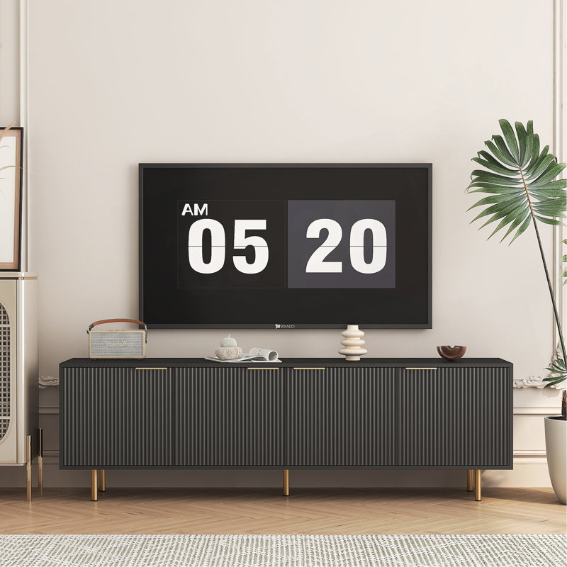 Meuble télé polyvalent et moderne avec beaucoup de rangement et un design élégant pour le salon