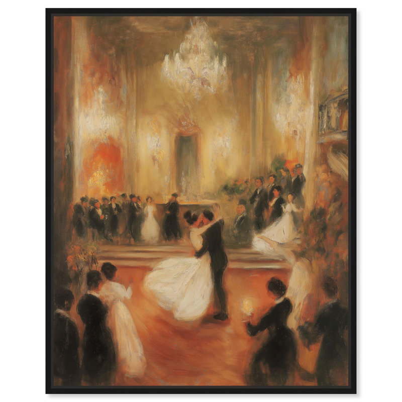 Décoration murale rétro sur toile Ballroom Dance , H 37 po x l 31 po, Cadre flottant noir