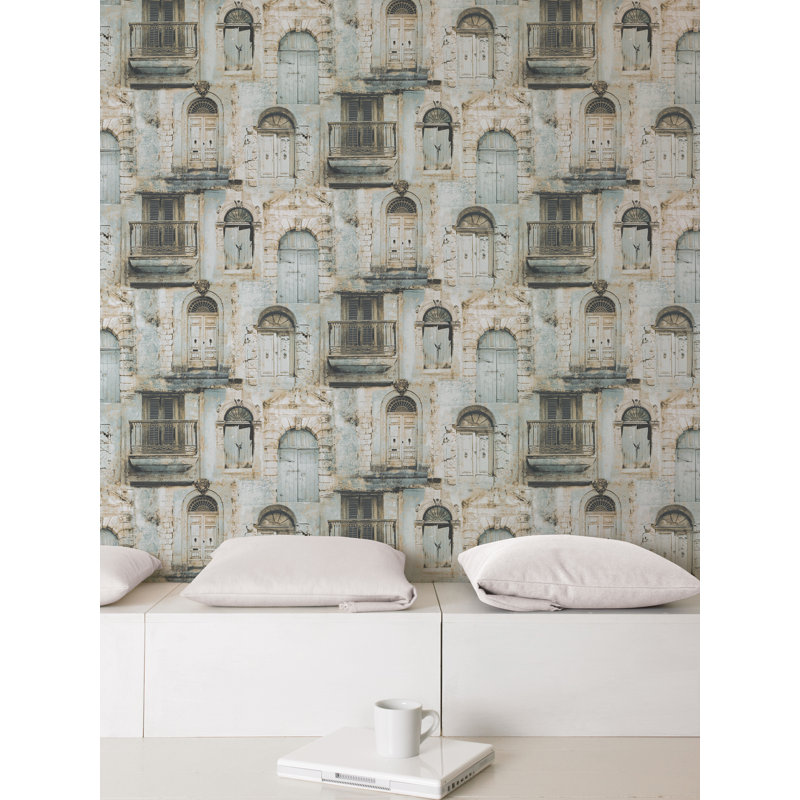 10m x 53cm Matte Wallpaper Roll, Ochre/Grey
