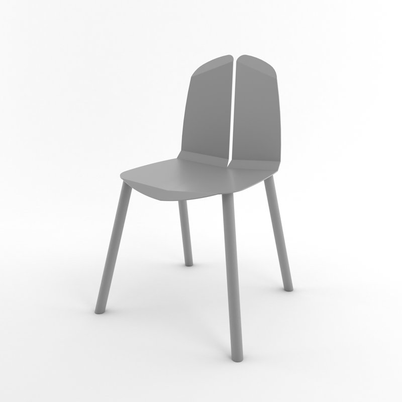 Noa 18'' H Metal Side Chair, Gray, Gray Painted Oak