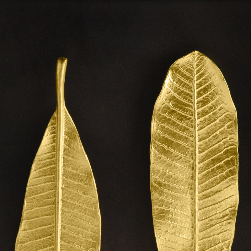 Champa Leaf Shadow Box, Gold
