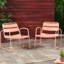 Chaise de style moderne corail, l 26,53 po x P 25,22 po, H 25,73 po, structure extérieure en métal