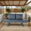 1 banc de côté pliable en osier de patio