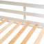 Lit superposé simple en blanc + brun - avec toit et glissade pour la chambre à coucher avec fabrication en bois
