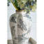 Vase en céramique 8,1 x 8,1 x 13,6 po avec motif floral gris