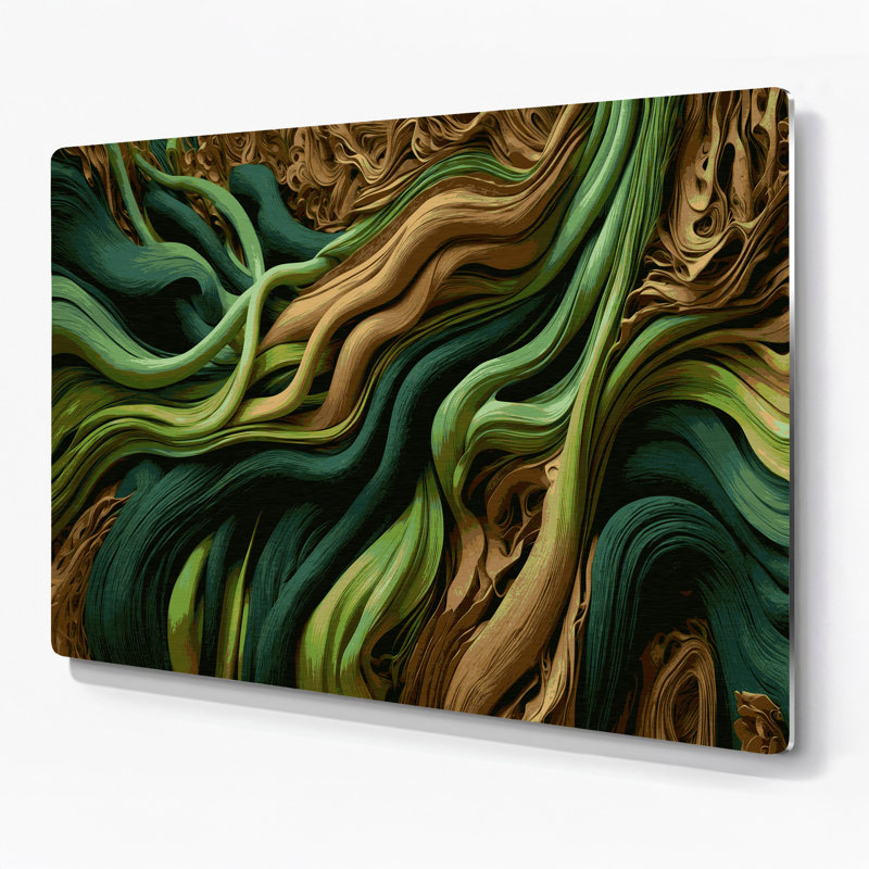 «Biomorphic Abstraction 54», art mural en métal vert, H 11 po x l 14 po