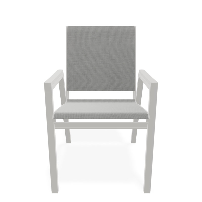 Bazza Outdoor Dining Chair, Alloy Sunbrella®, Snow