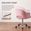Chaise de bureau moderne rembourrée en velours de 21 po de largeur avec accoudoirs-1716354257