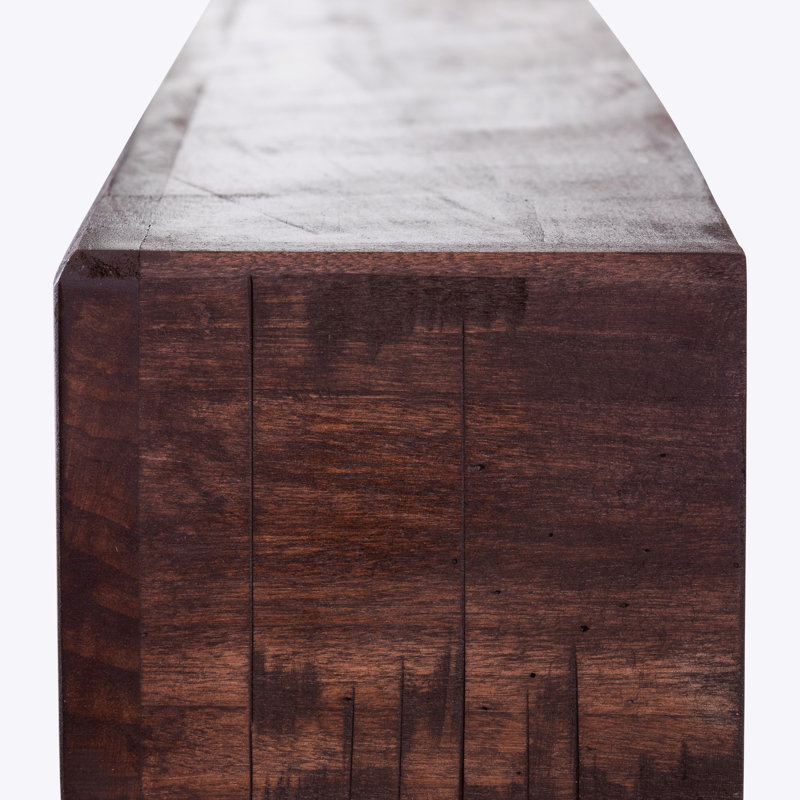 60" Dark Chocolate Stained Poplar Wood Rustic Mantel Shelf