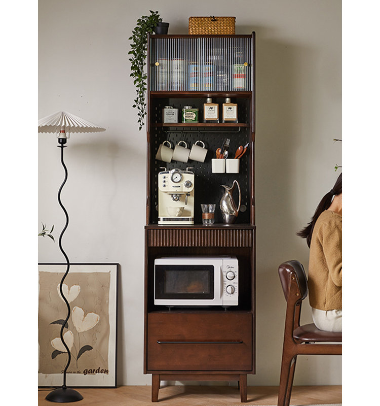 Grande armoire de cuisine scandinave, Cerisier