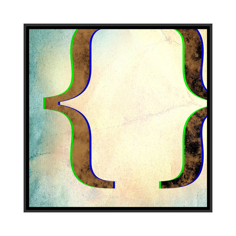 " Brackets-Insta " by 5by5collective, 18" H x 18" W x 1.5" D, Black Framed Canvas, No Matte