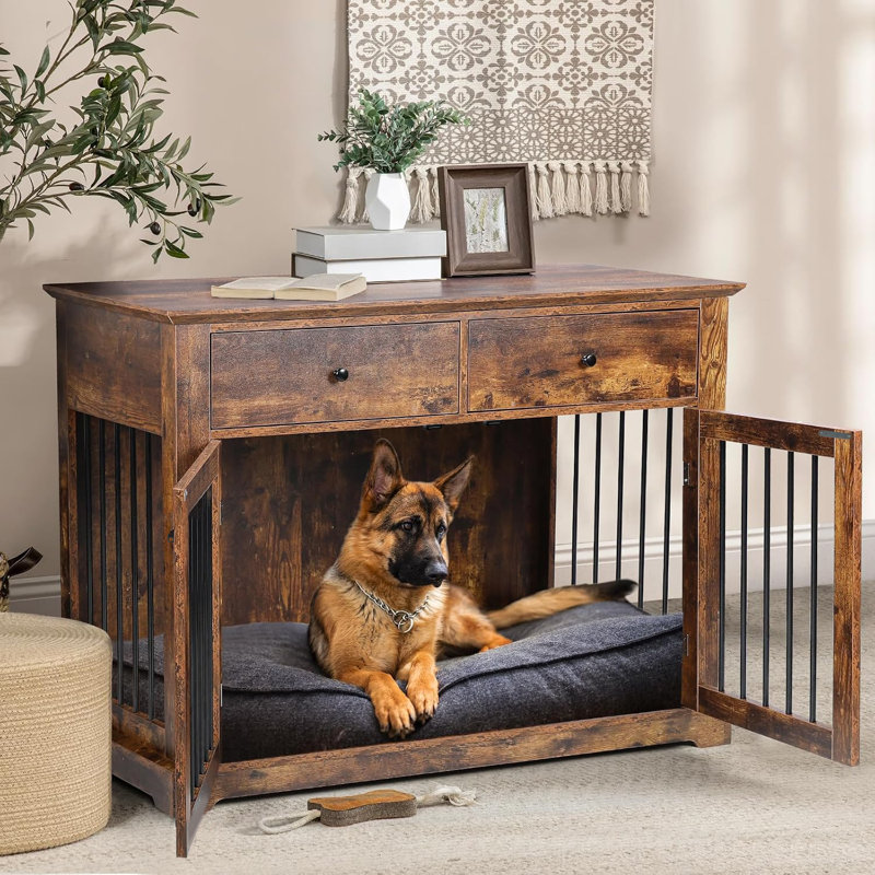 Meuble de caisse pour chien Cranbrook, Brun