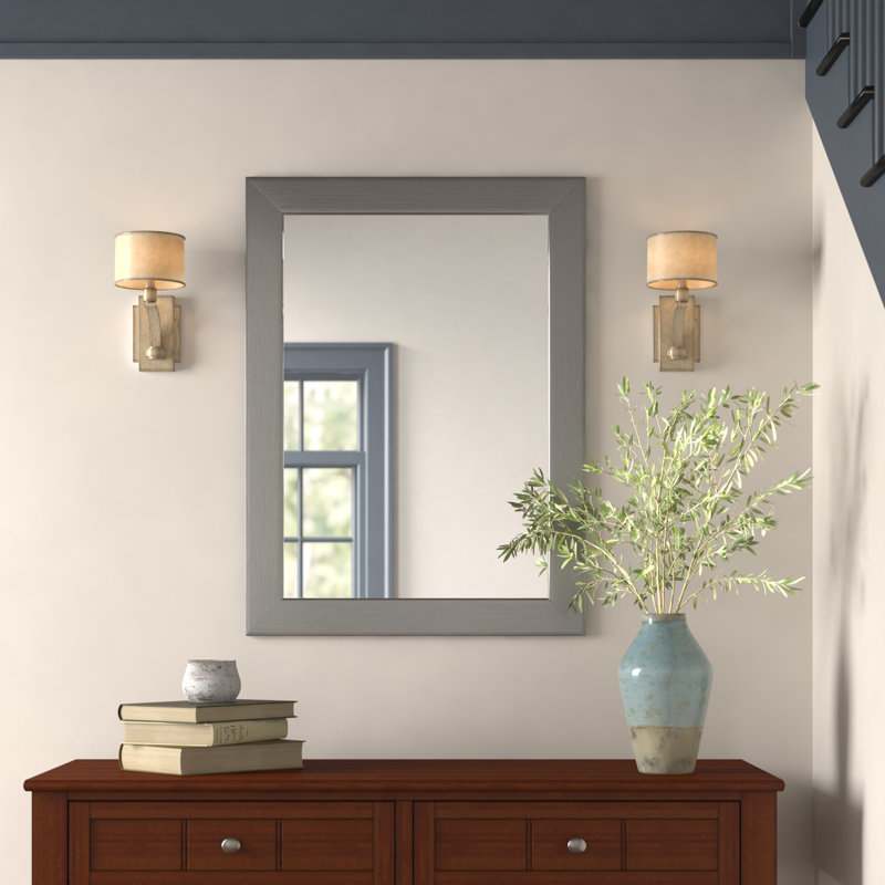 Miroir d'appoint Dematteo, H 40 po x l 30 po, Noir
