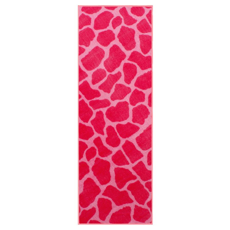Tapis intérieur / extérieur rose à imprimé animal, Tapis de couloir 2 pi x 34 pi