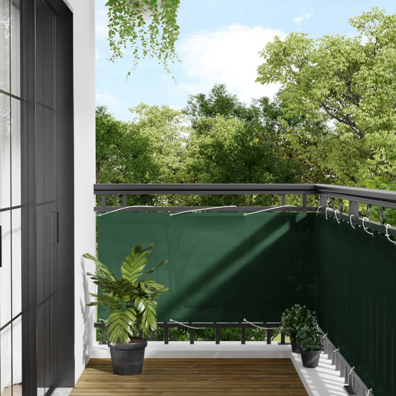 Dakota Fields Balcony Screen 100% Polyester Oxford, Green, 800cm H x 75cm W