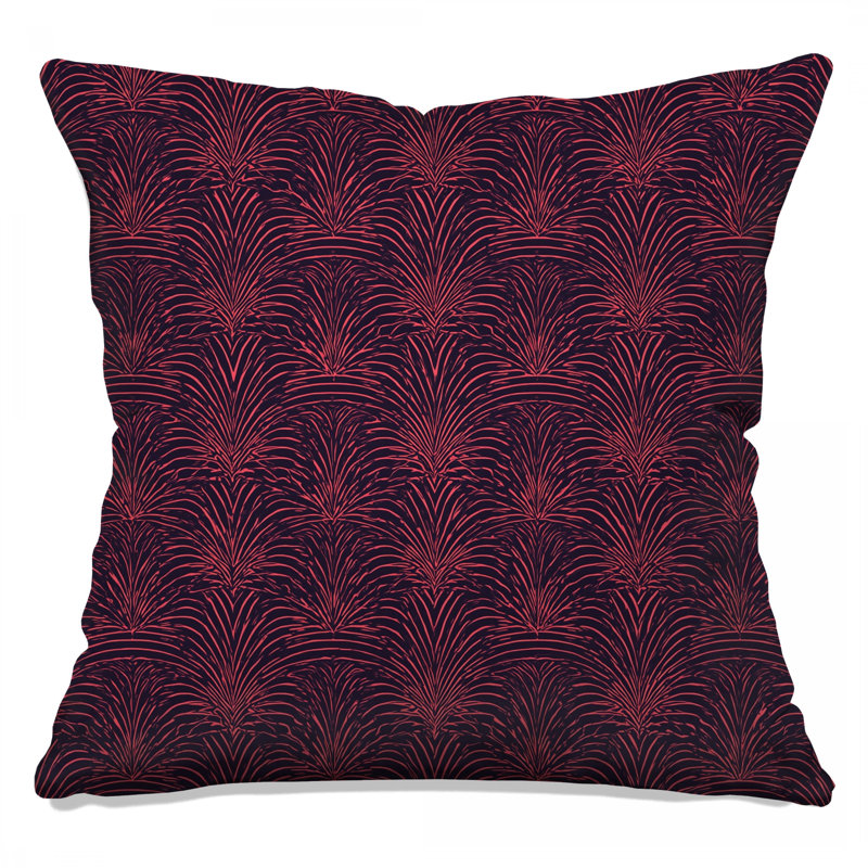 Coussins décoratifs à motif de feuille de palmier rose, 14 X 14 pouces