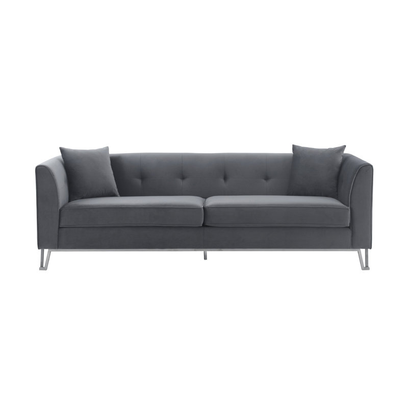 Canapé Mccollister, Polyester gris, Transparent
