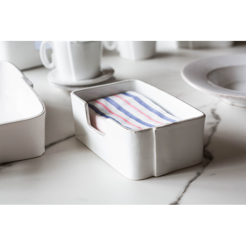 Porte-serviettes blanc Lastra, H 3,25 po x l 8,25 po x P 5,25 po