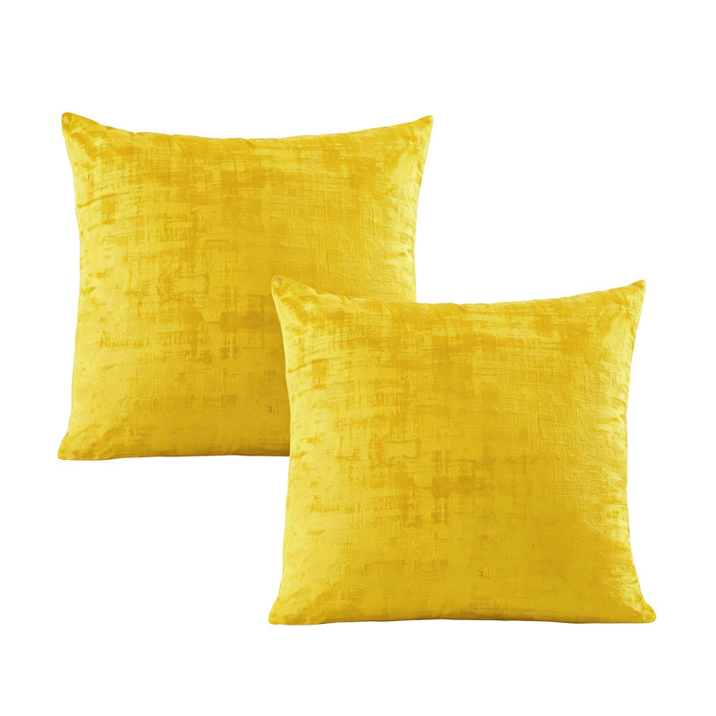 Textured Velvet Euro Reversible Pillow Cover, Sulphur