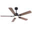 Ventilateur de plafond moderne de 52 pouces avec télécommande et lumière DEL, noir élégant, résistant à l'humidité pour les espaces intérieurs et extérieurs couverts