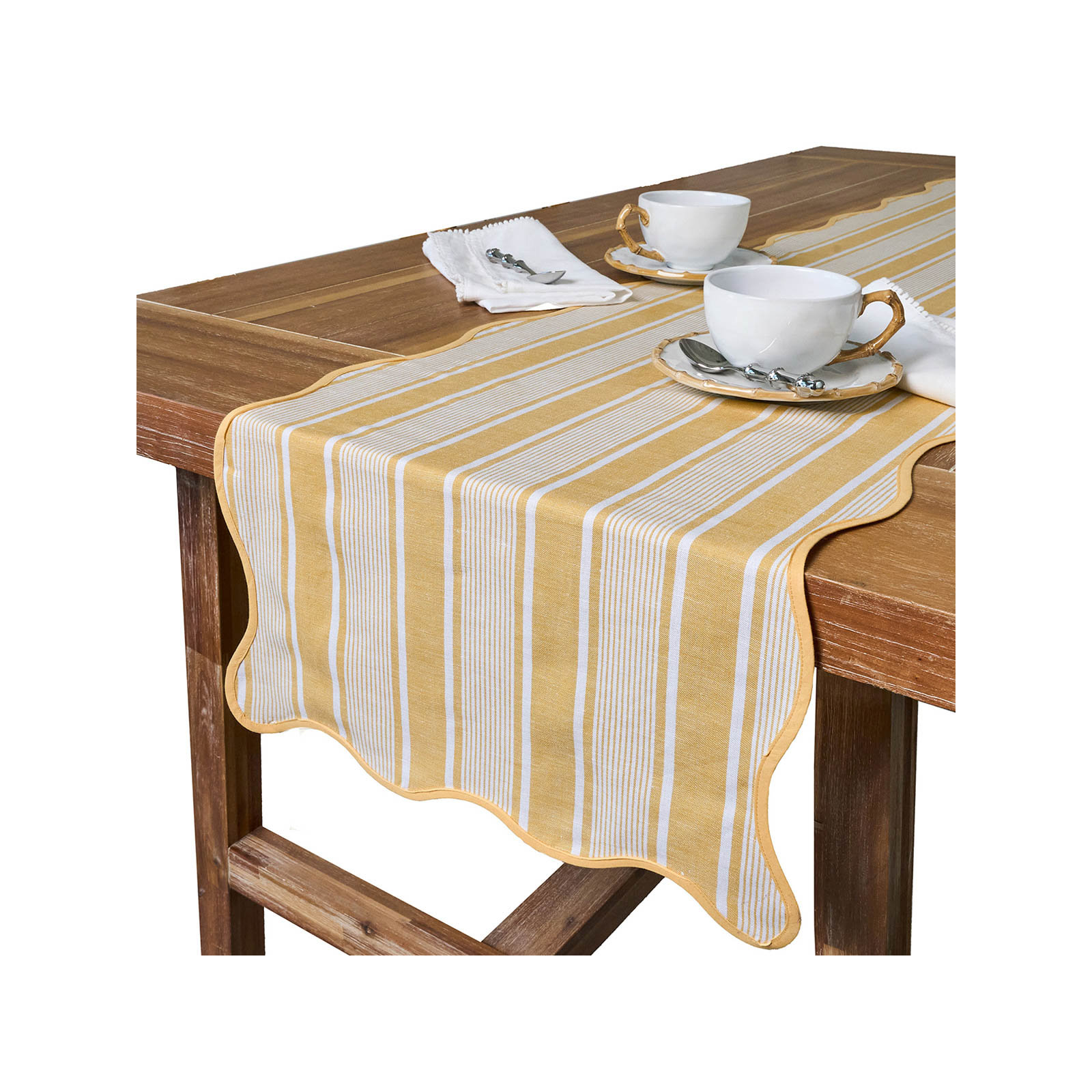 Cabana Stripe 18" x 90" Table Runner, Sunshine