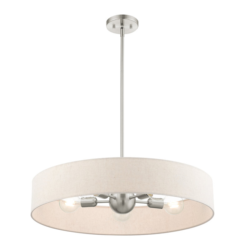 Lustre tambour Ashtun, Nickel brossé, Avoine, 5