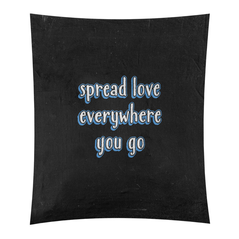 Tapisserie tableau noir en polyester spread quote, H 27,5 po x l 37,5 po, Bleu