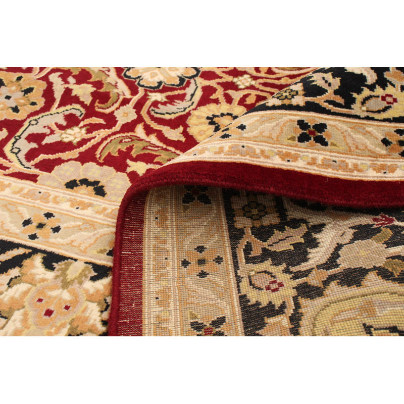 One-of-a-Kind Rectangle 8'1" X 10'3" New Age Wool Area Rug in Dark Red/Beige/Black