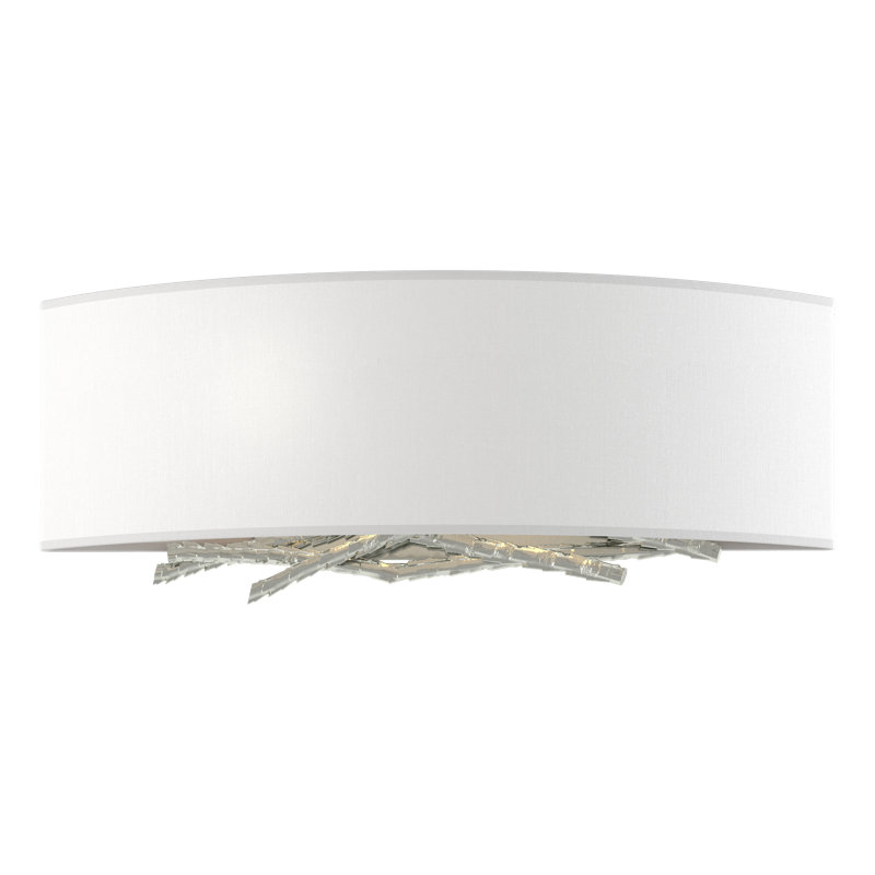 Brindille 2 - Light Flush Mounted Sconce, Natural Anna Shade, Sterling